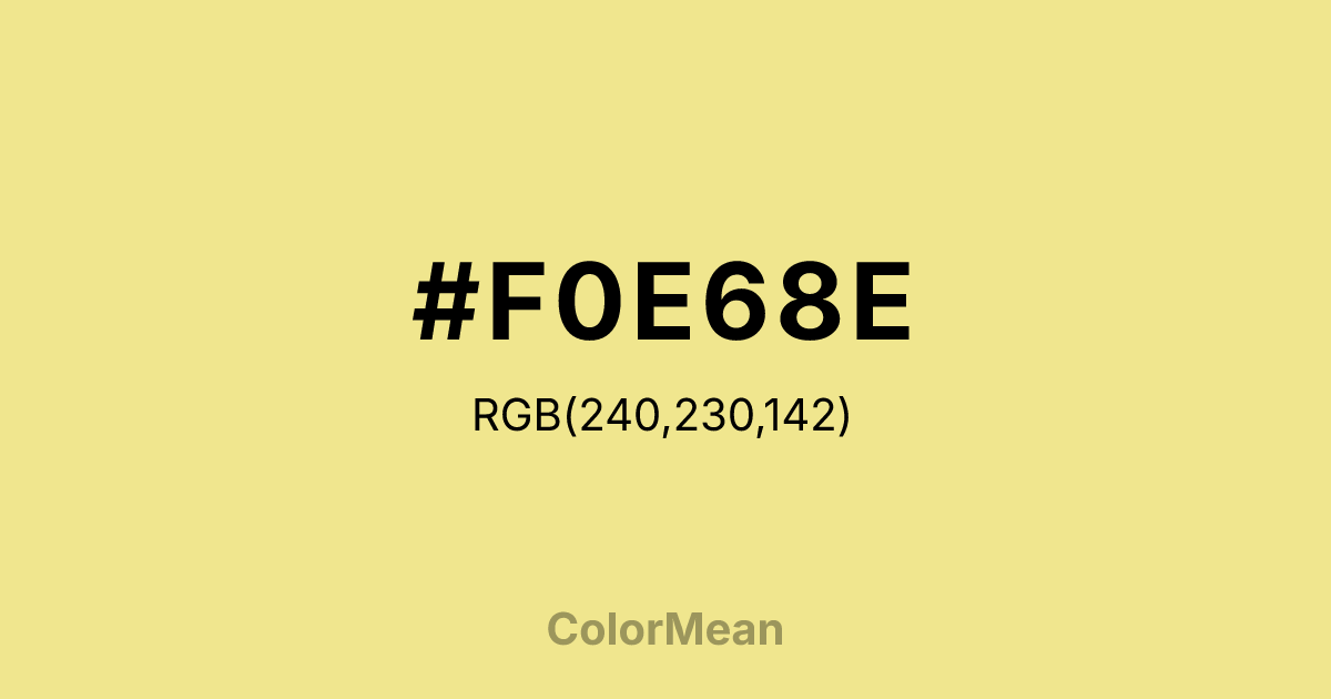 #F0E68E color swatch