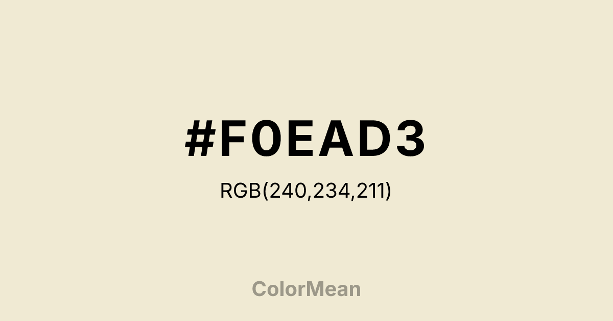 #F0EAD3 color swatch