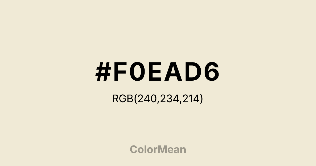 #F0EAD6 color swatch