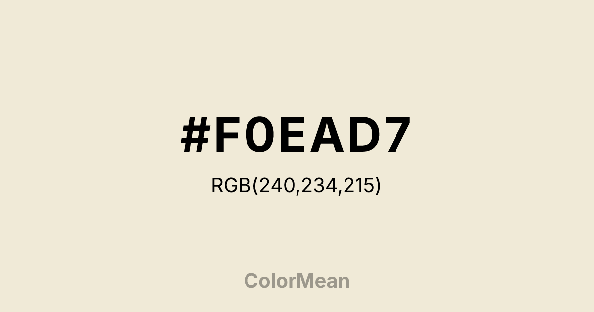 #F0EAD7 color swatch