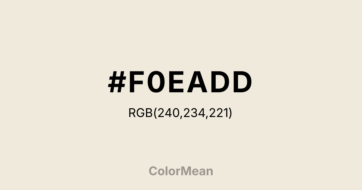 #F0EADD color swatch
