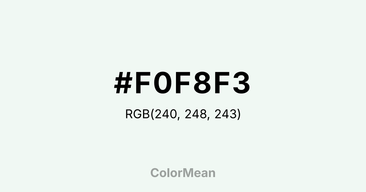 #F0F8F3 color swatch