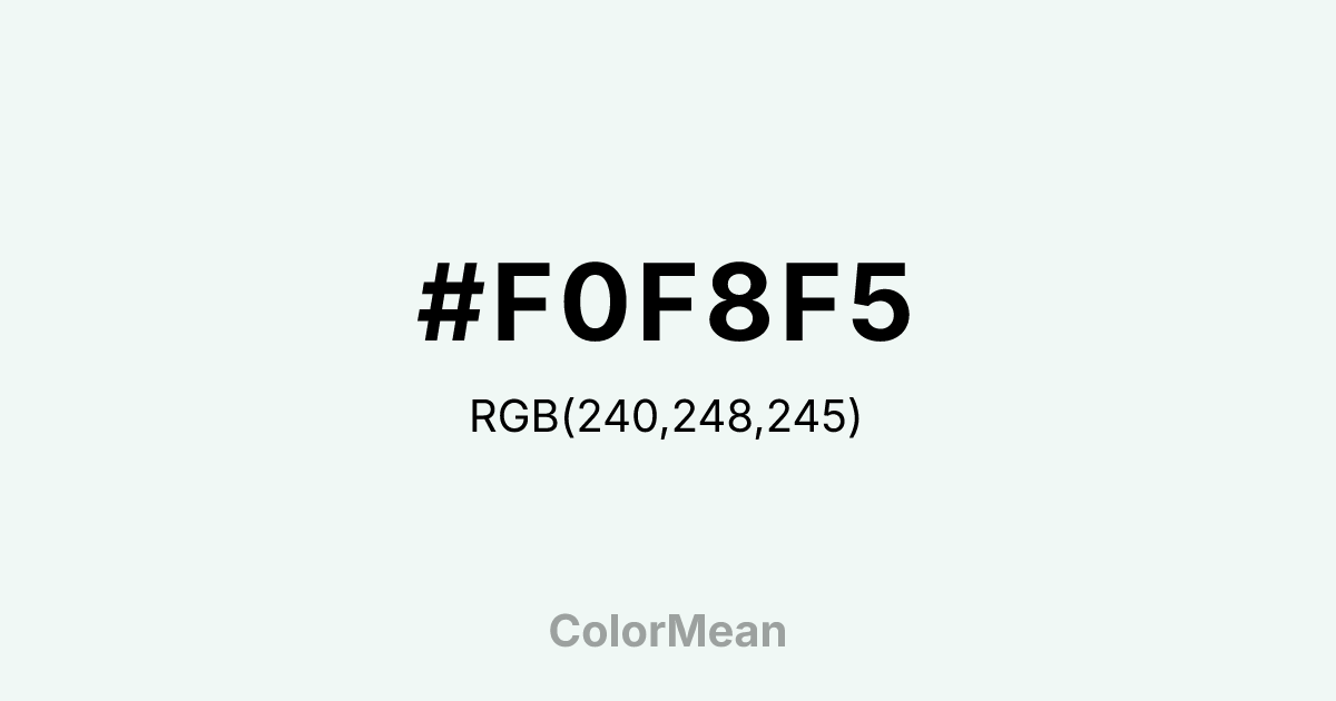 #F0F8F5 color swatch