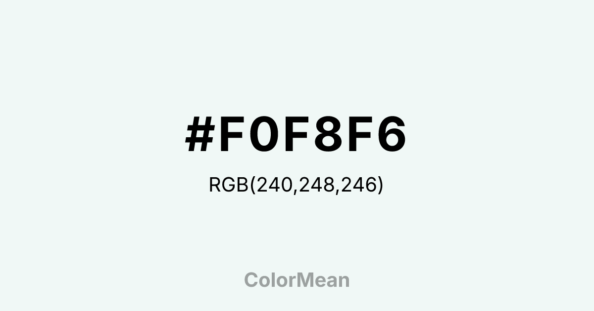 #F0F8F6 color swatch