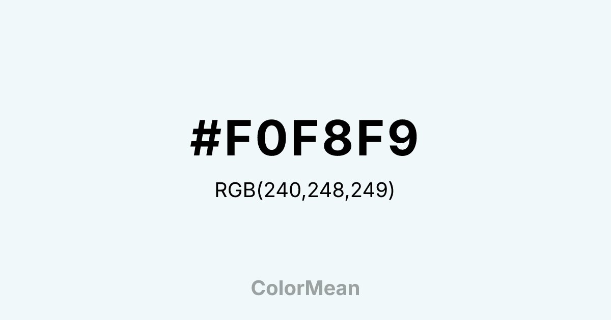 #F0F8F9 color swatch