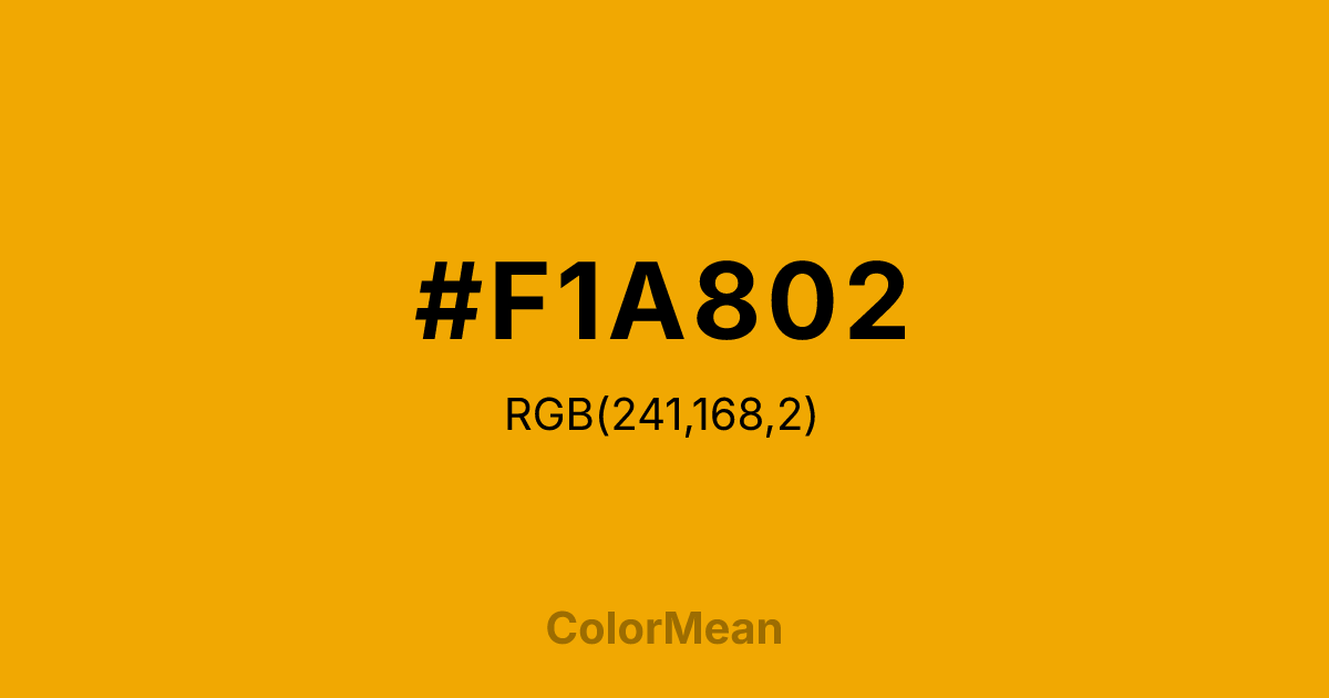 #F1A802 color swatch