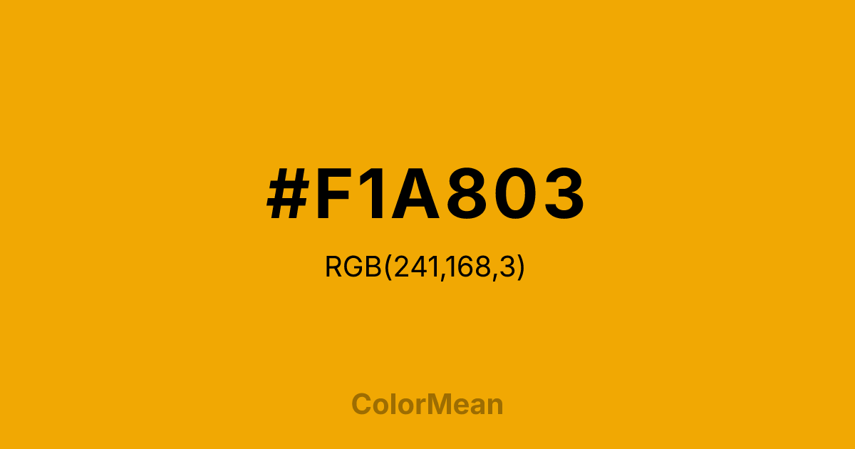 #F1A803 color swatch