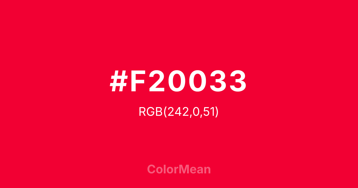#F20033 color swatch