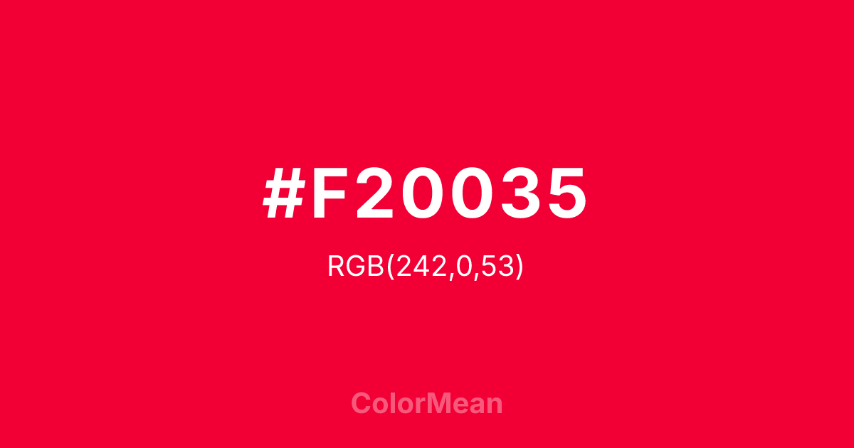 #F20035 color swatch