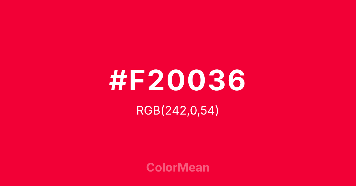 #F20036 color swatch