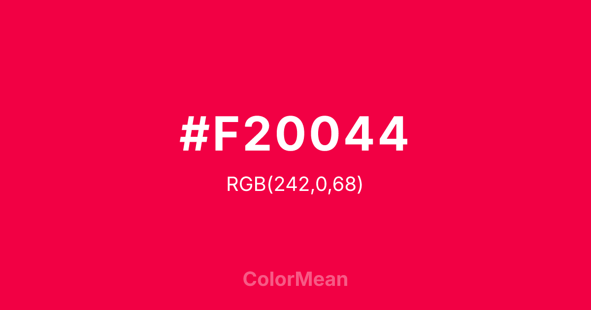 #F20044 color swatch
