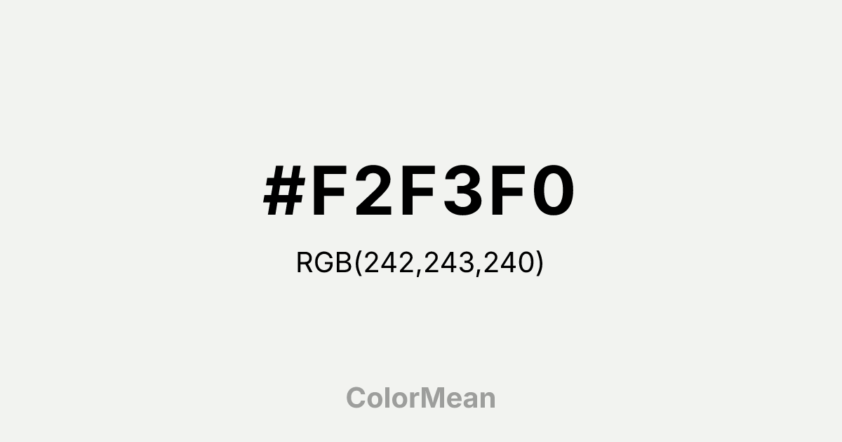 #F2F3F0 color swatch