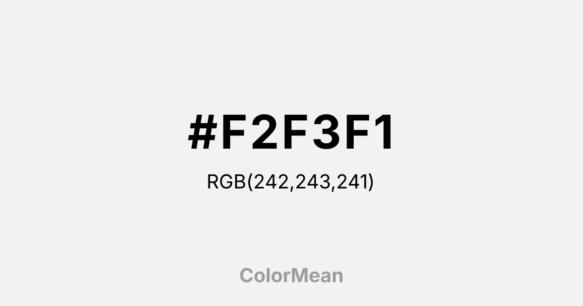 #F2F3F1 color swatch
