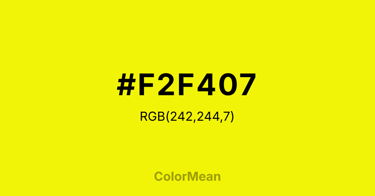 #F2F407 color swatch