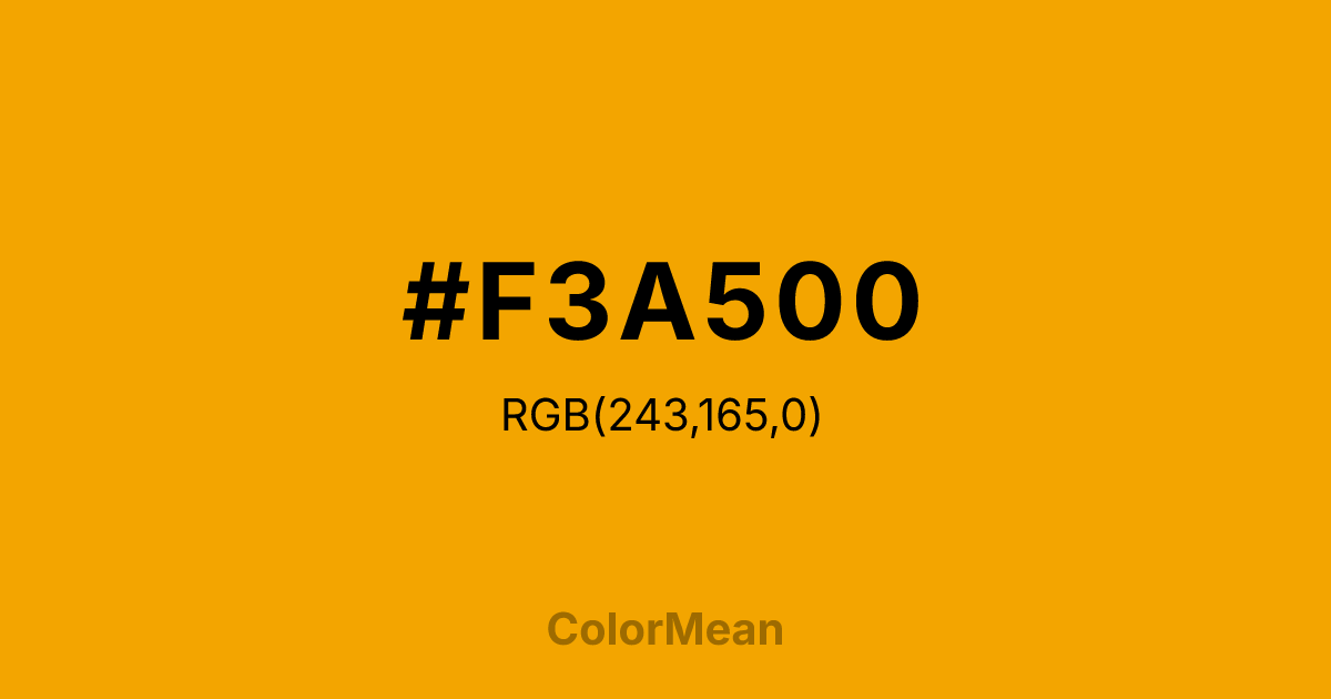 #F3A500 color swatch