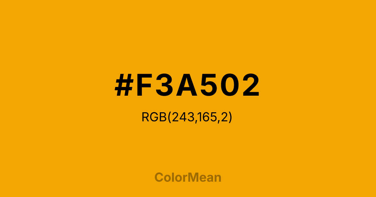 #F3A502 color swatch