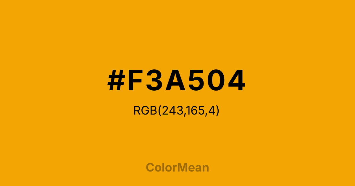 #F3A504 color swatch