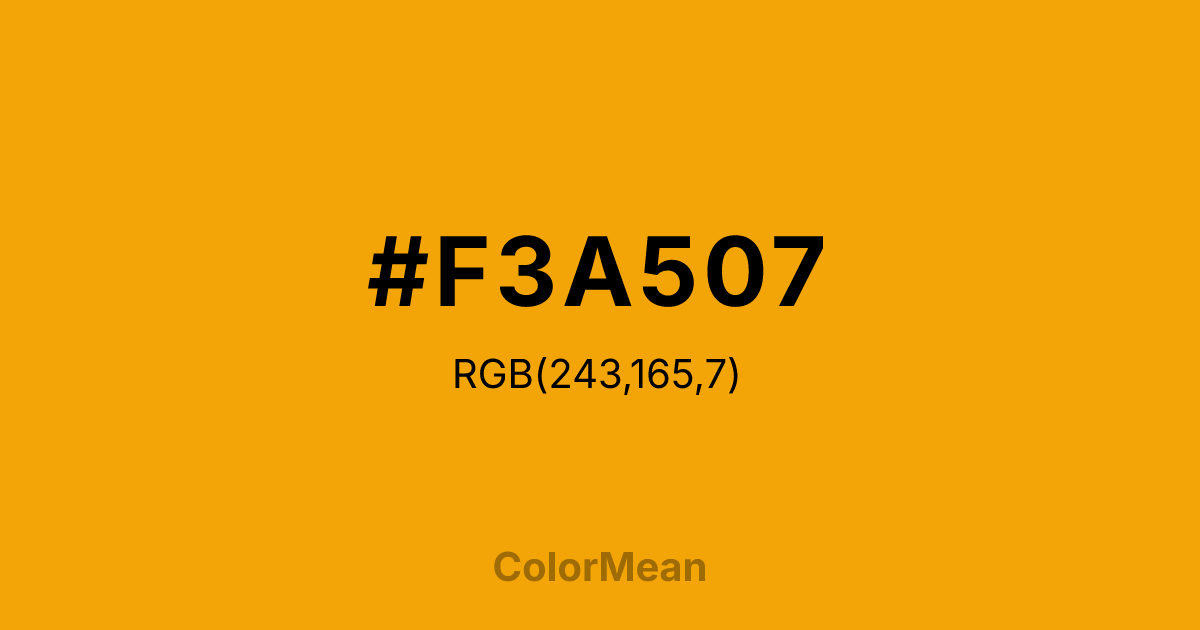 #F3A507 color swatch
