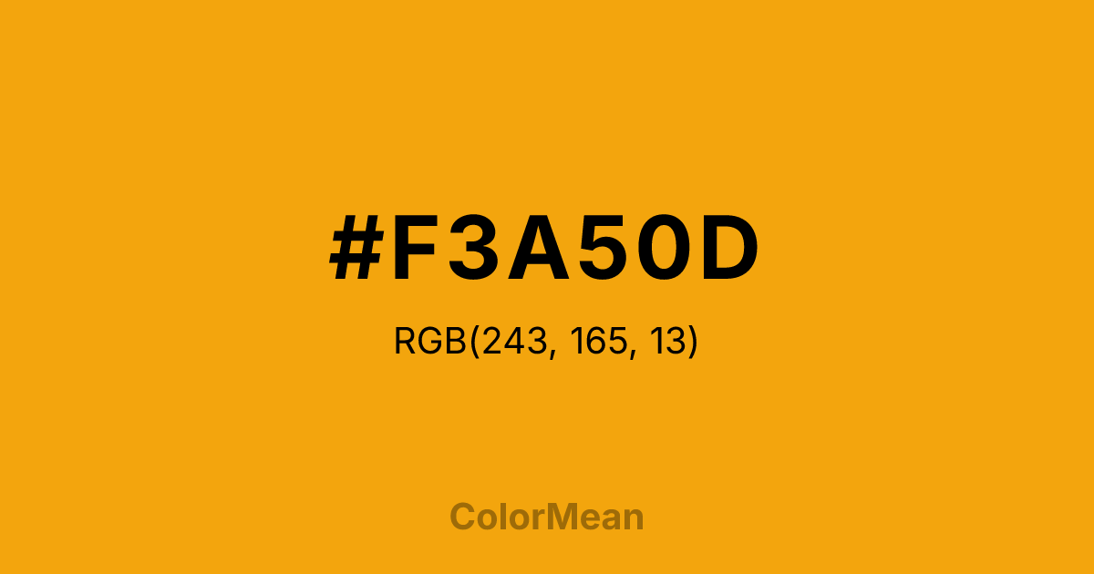 #F3A50D color swatch