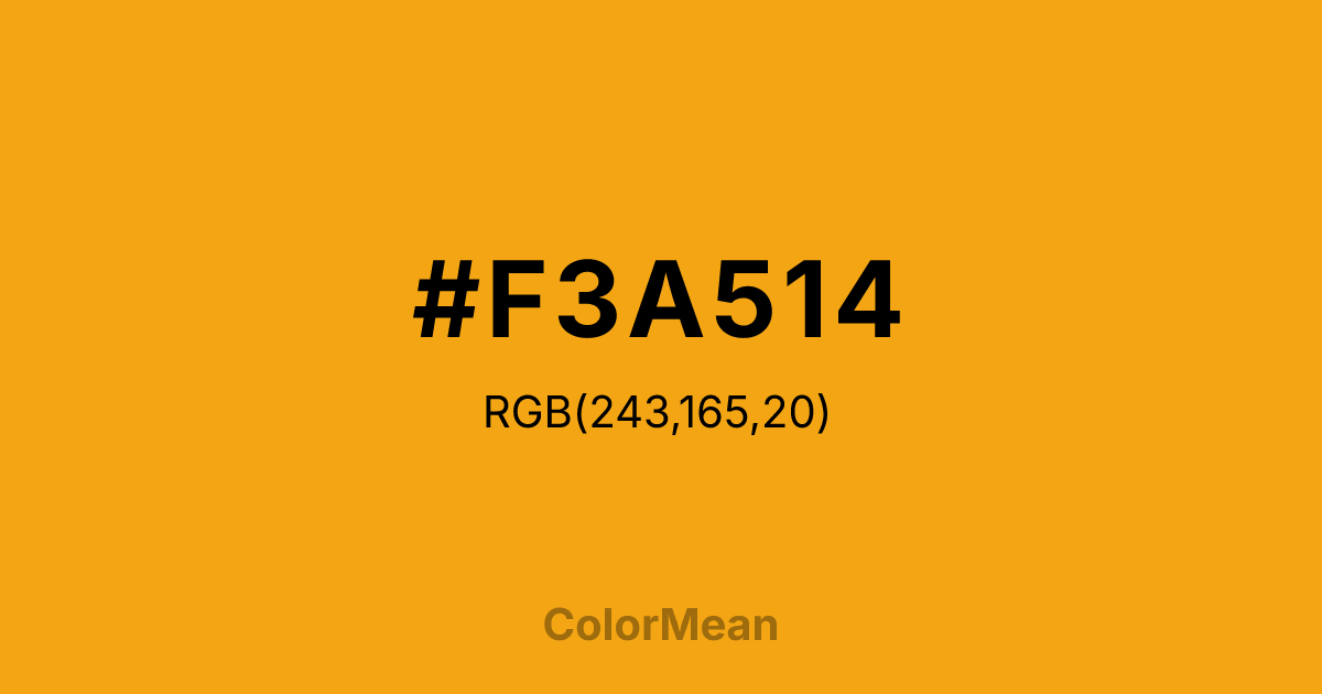 #F3A514 color swatch