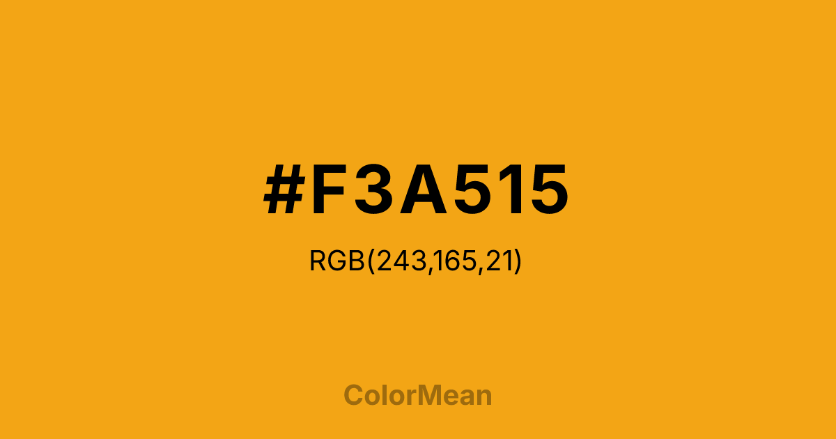 #F3A515 color swatch