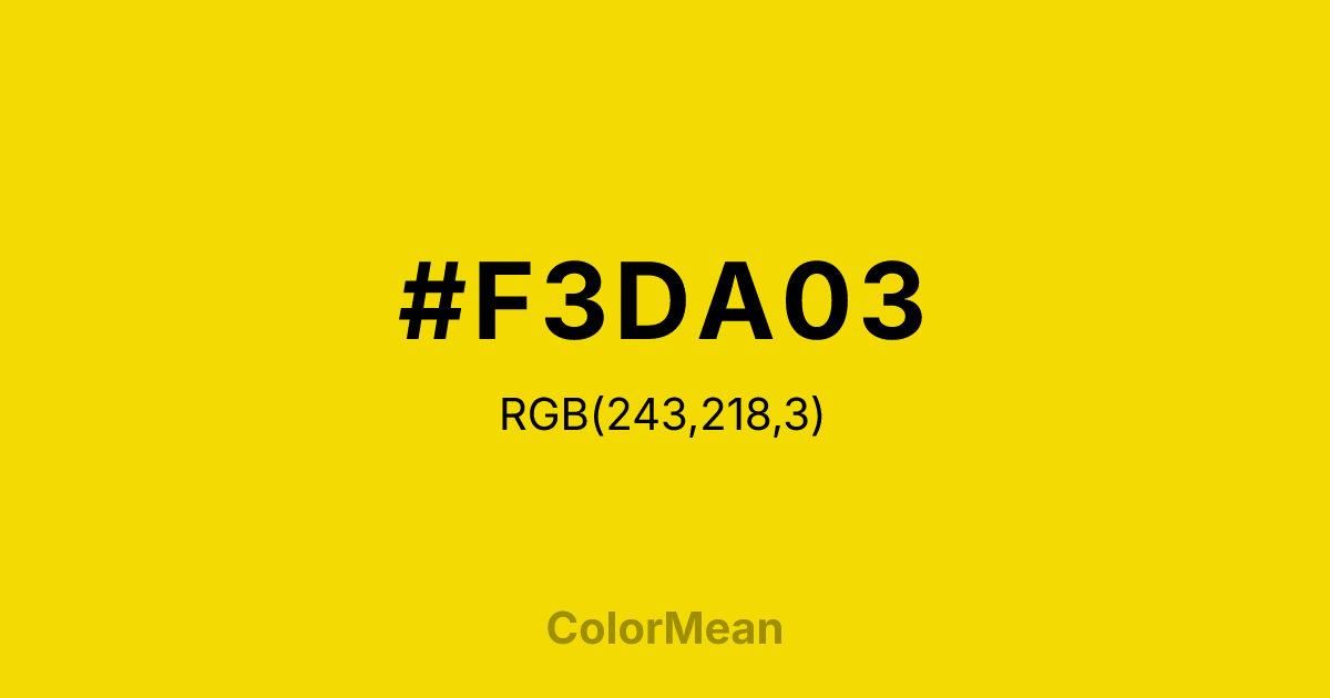 #F3DA03 color swatch