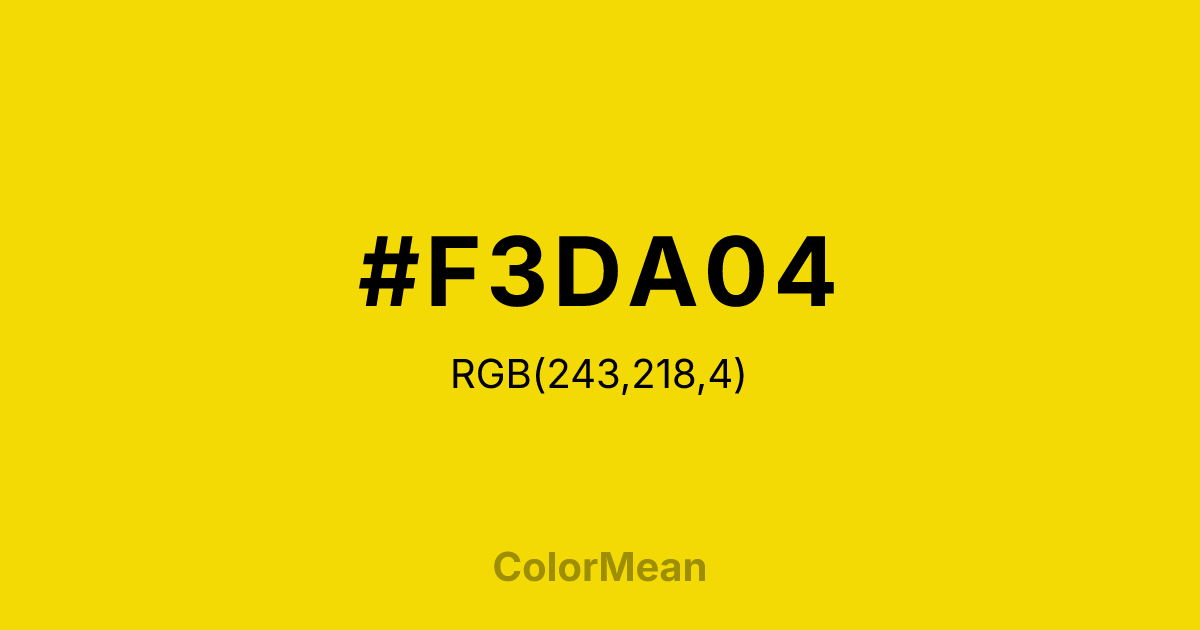 #F3DA04 color swatch