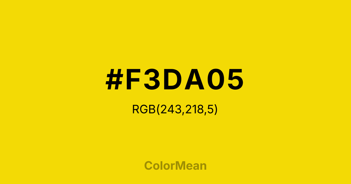 #F3DA05 color swatch
