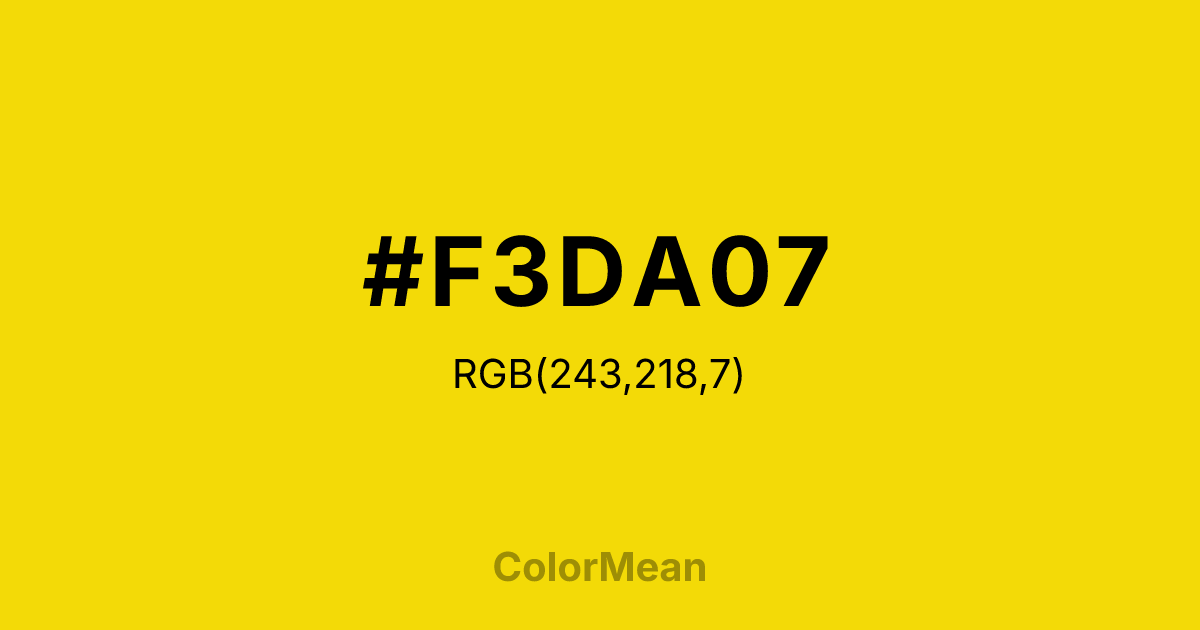 #F3DA07 color swatch