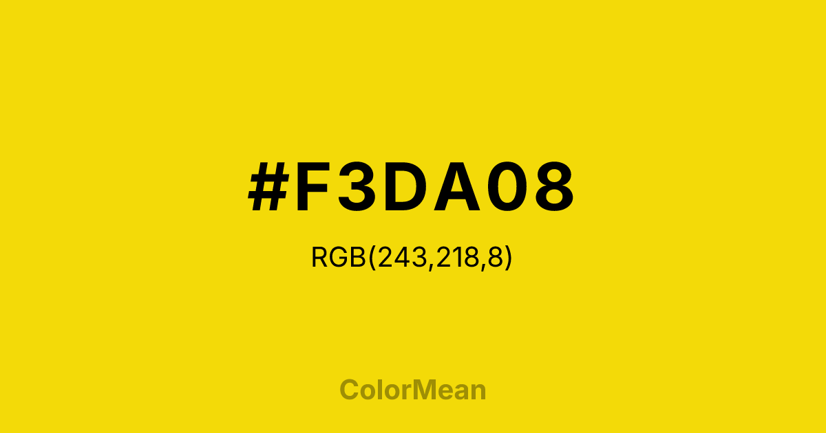 #F3DA08 color swatch