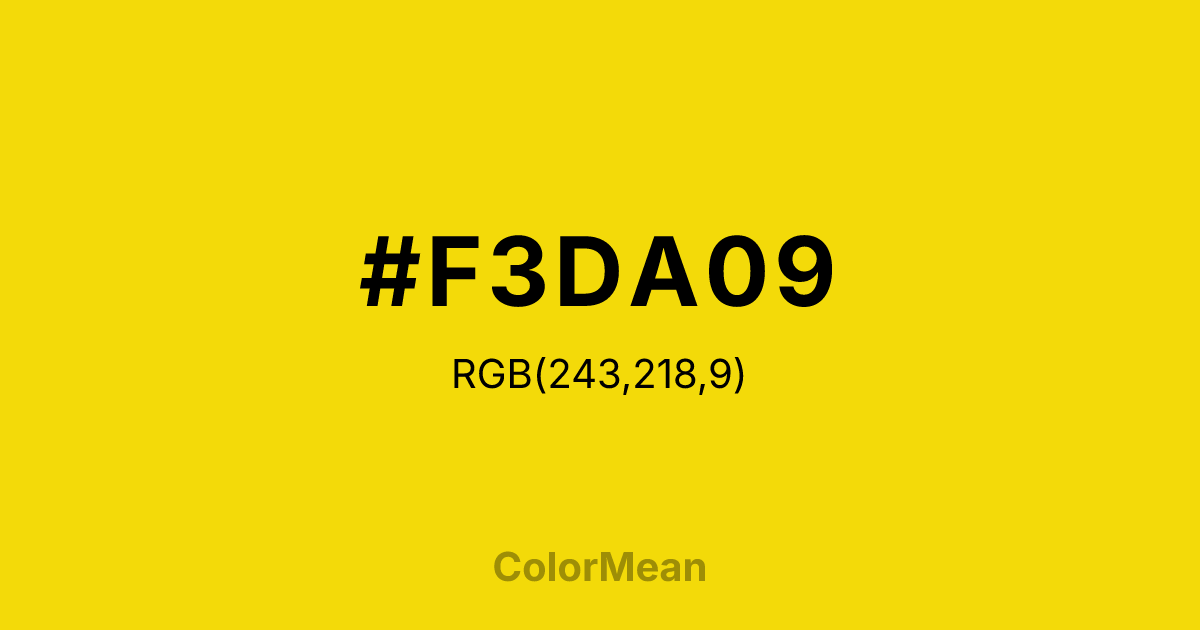 #F3DA09 color swatch
