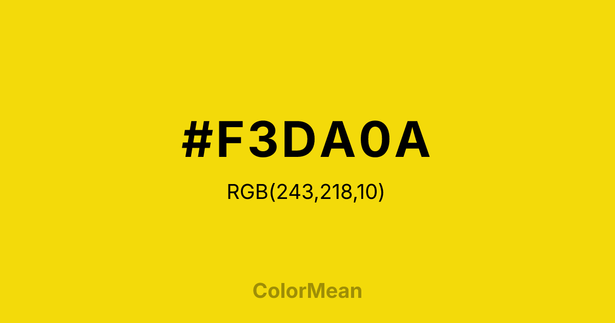 #F3DA0A color swatch