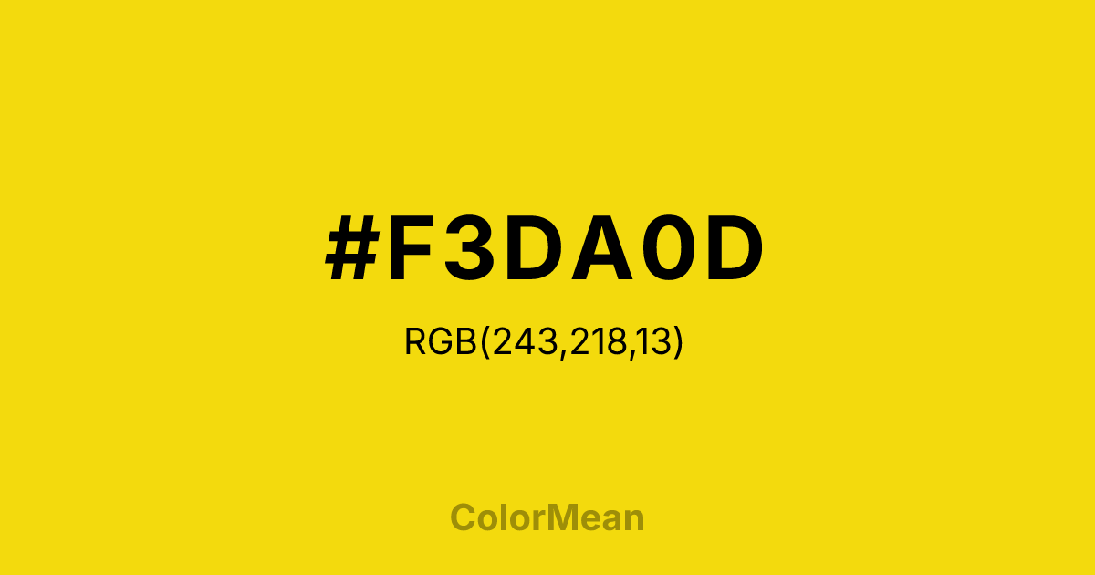 #F3DA0D color swatch