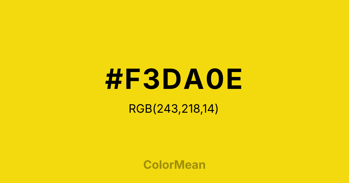 #F3DA0E color swatch