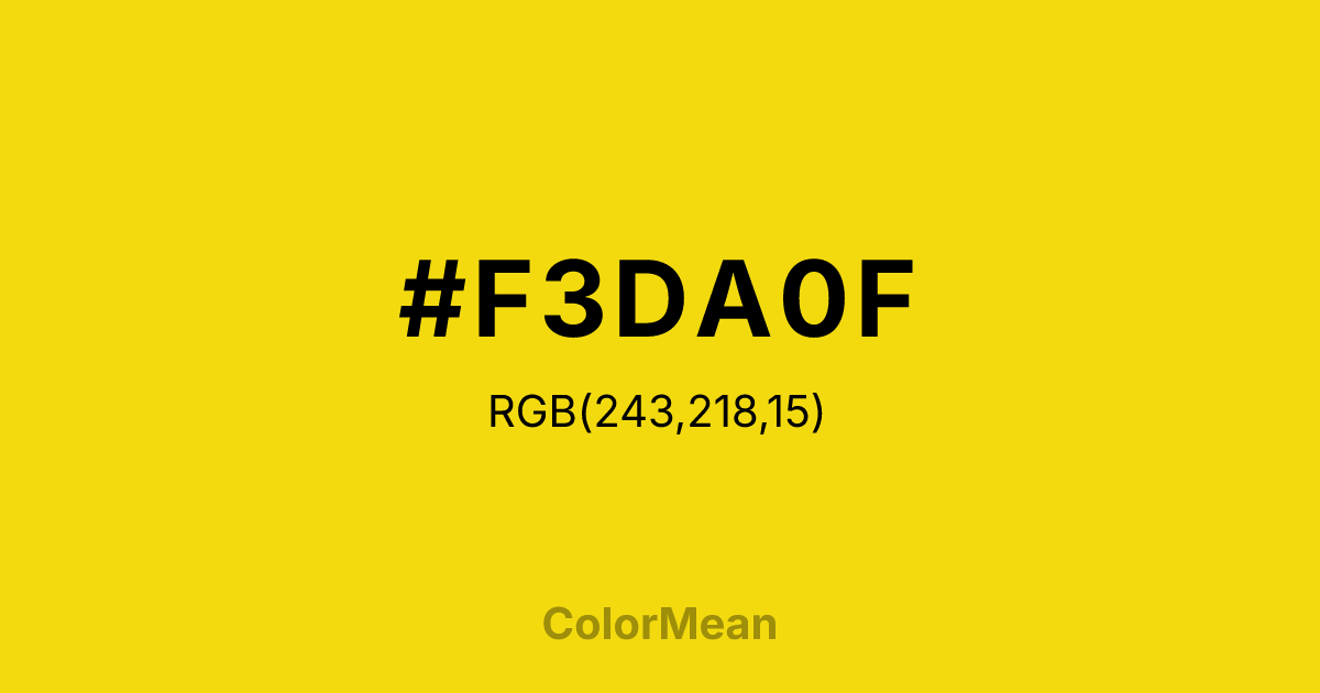 #F3DA0F color swatch