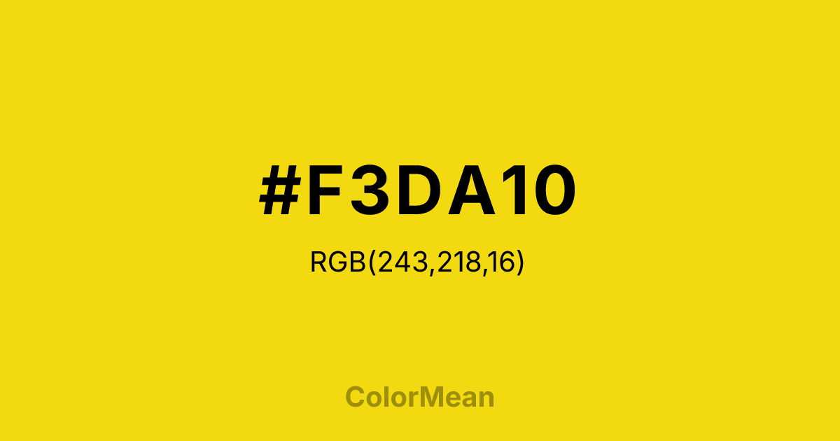 #F3DA10 color swatch