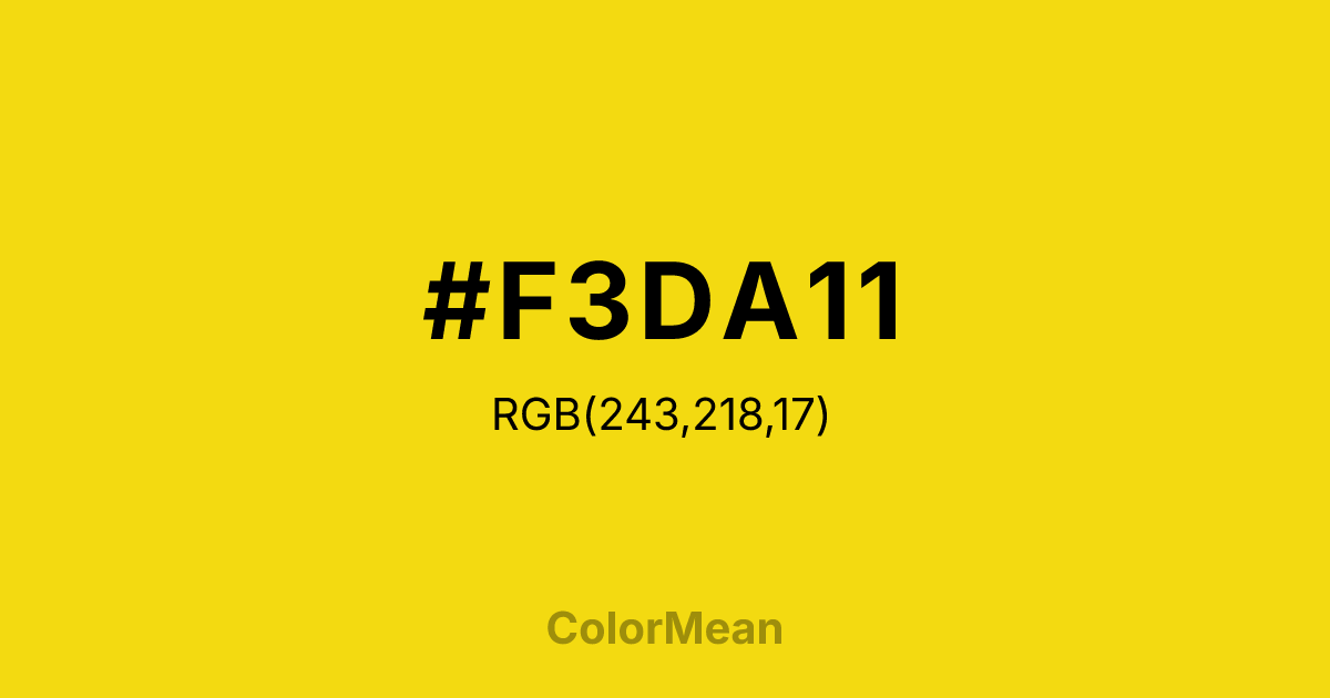 #F3DA11 color swatch