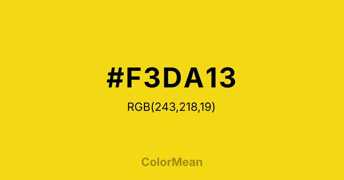 #F3DA13 color swatch