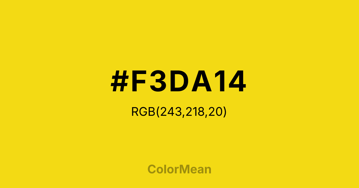 #F3DA14 color swatch