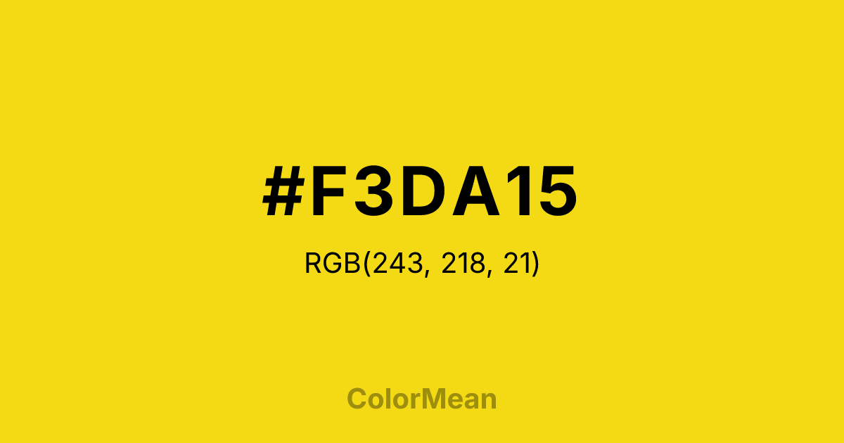 #F3DA15 color swatch