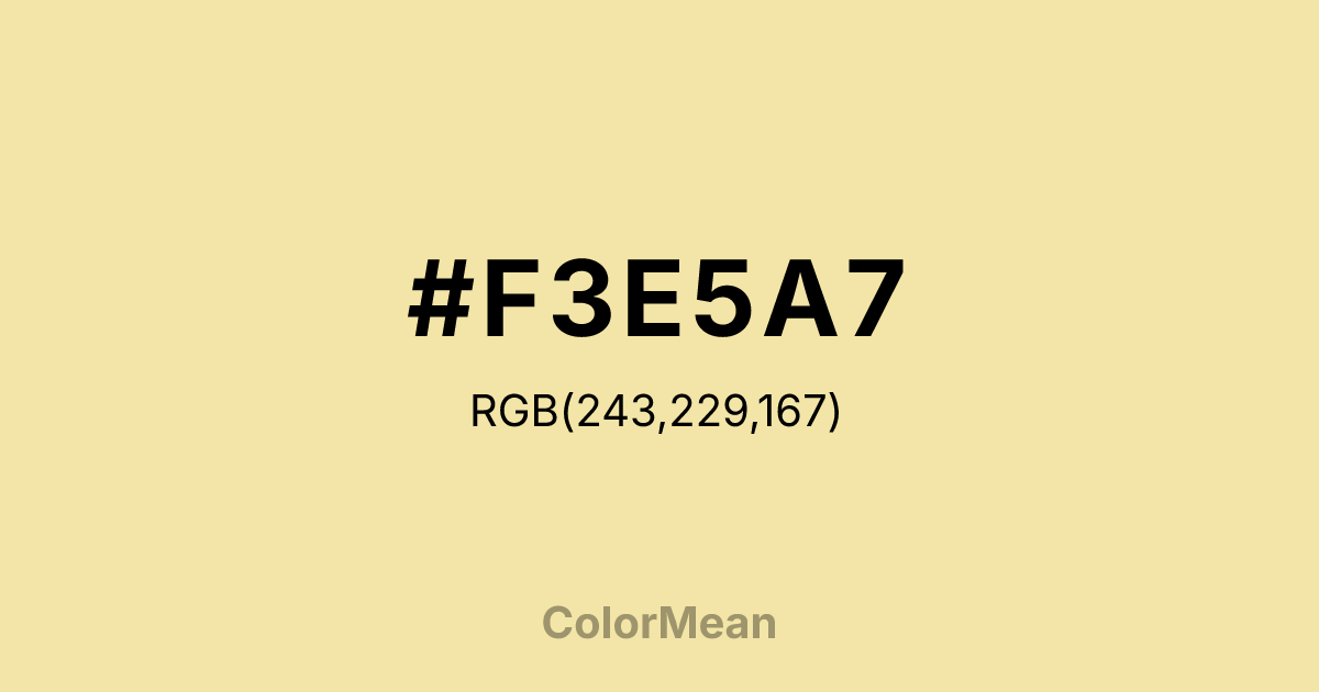 #F3E5A7 color swatch