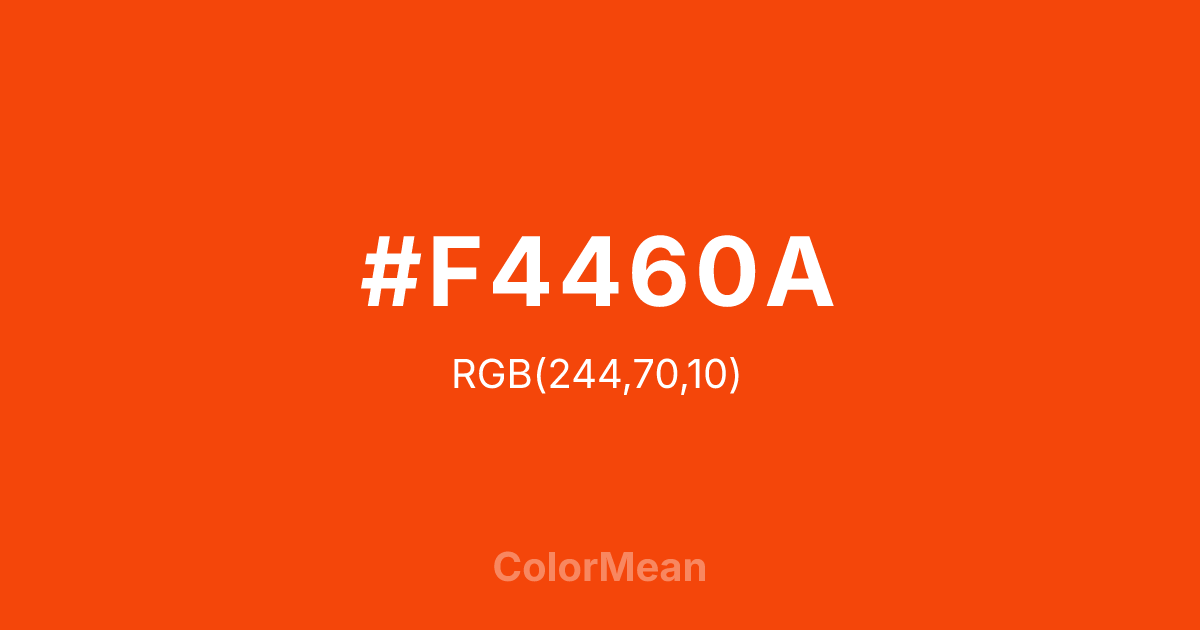 #F4460A color swatch
