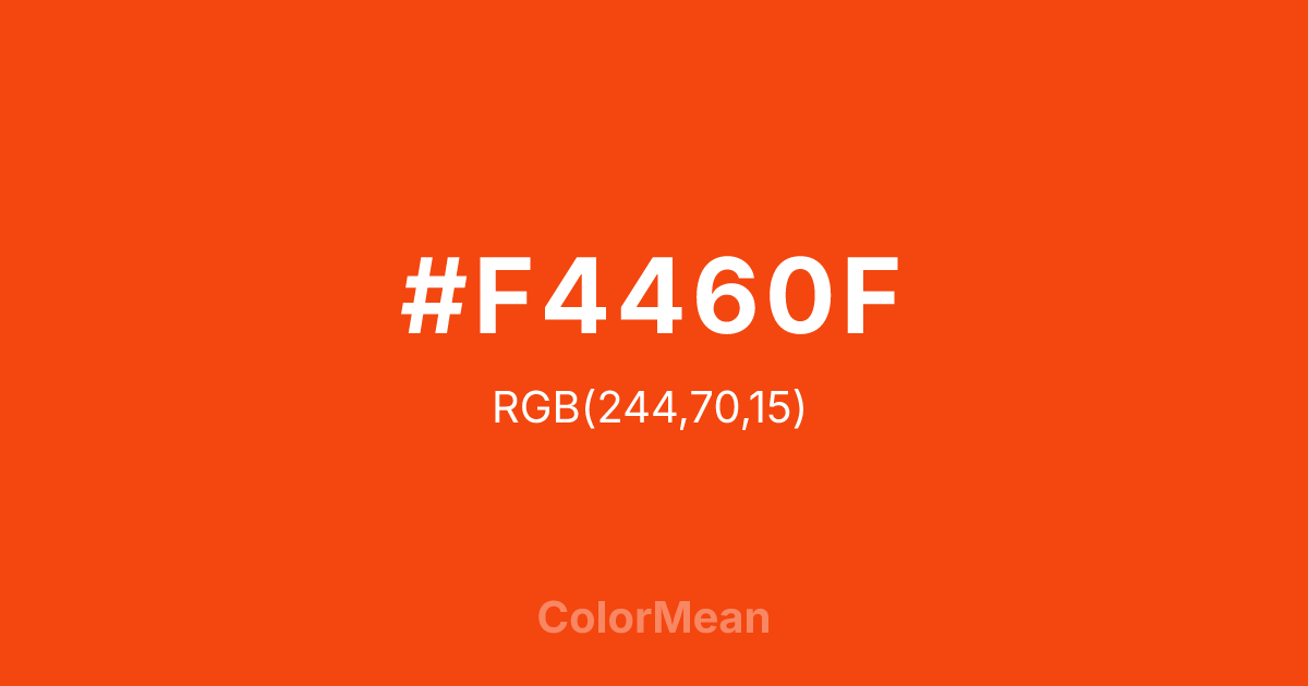 #F4460F color swatch