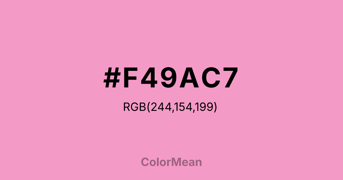 #F49AC7 color swatch