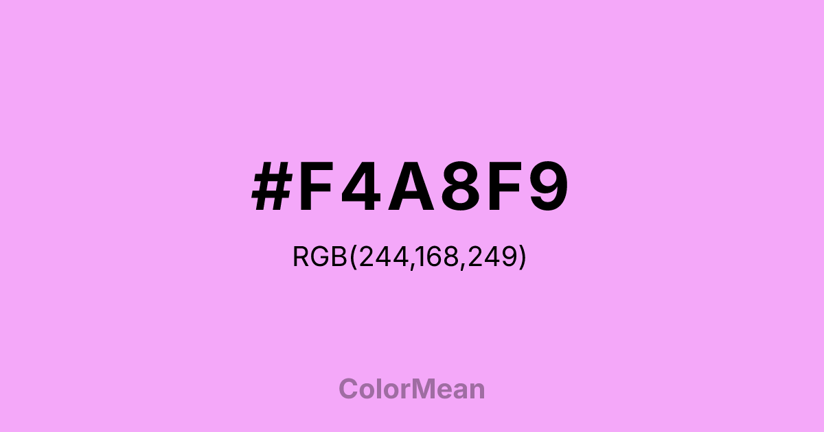 #F4A8F9 color swatch