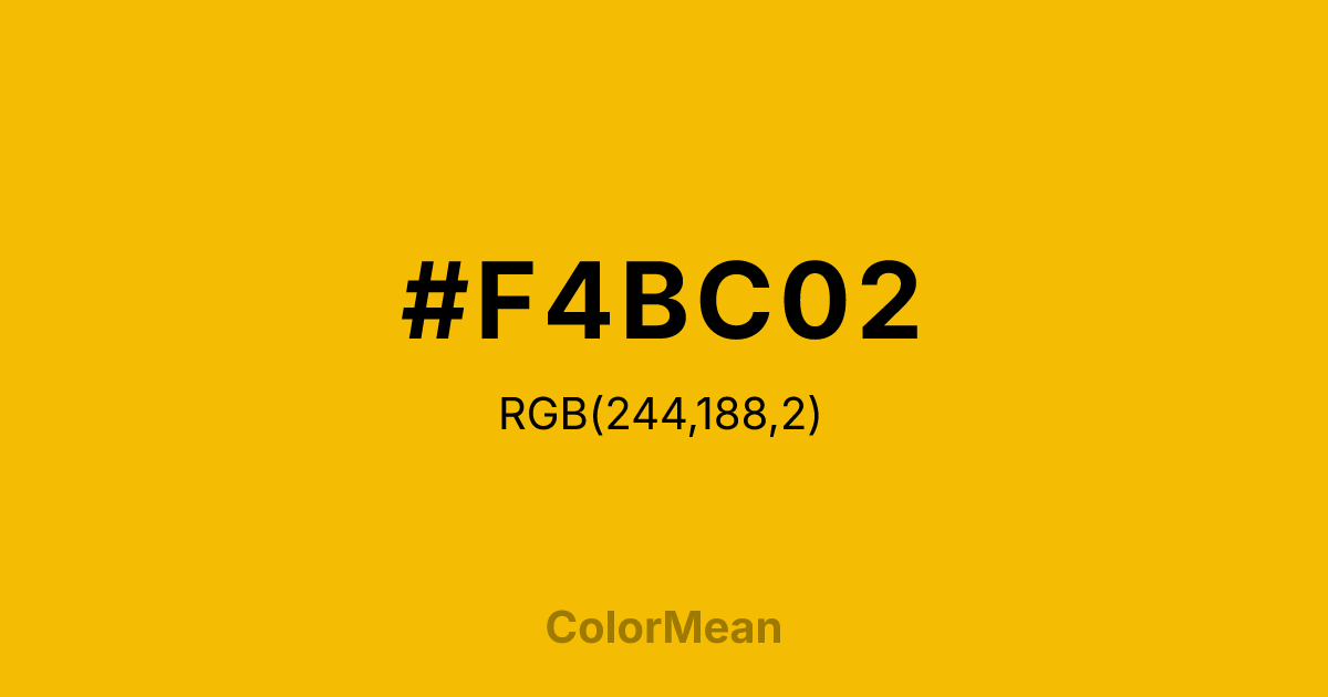 #F4BC02 color swatch