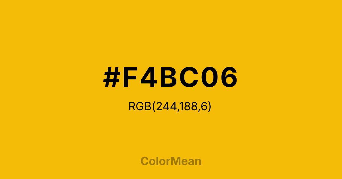 #F4BC06 color swatch