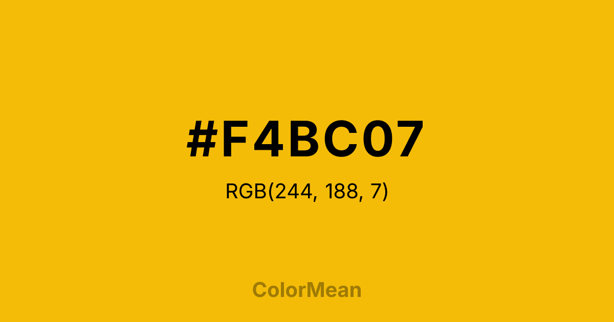 #F4BC07 color swatch