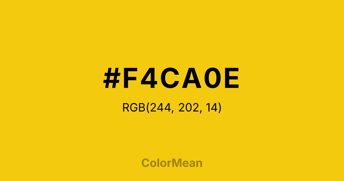 #F4CA0E color swatch