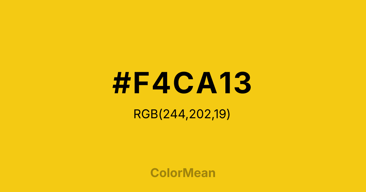 #F4CA13 color swatch